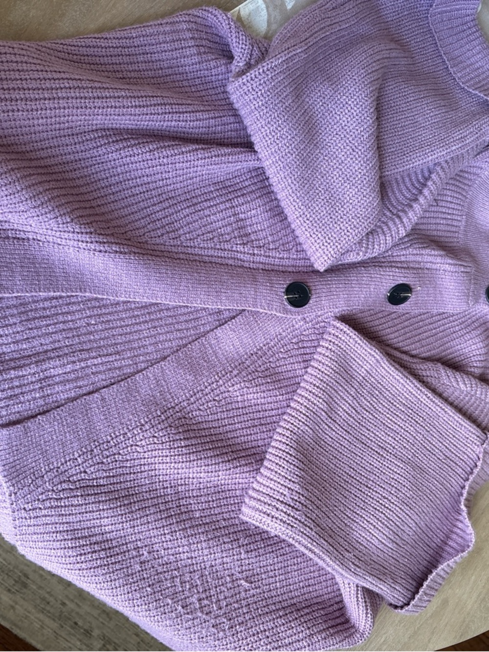 Lilac Button-Front Women's Sweater - Picture 4 of 4